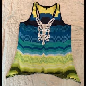Heart&Soul zigzag stripe sleeveless blue/yellow